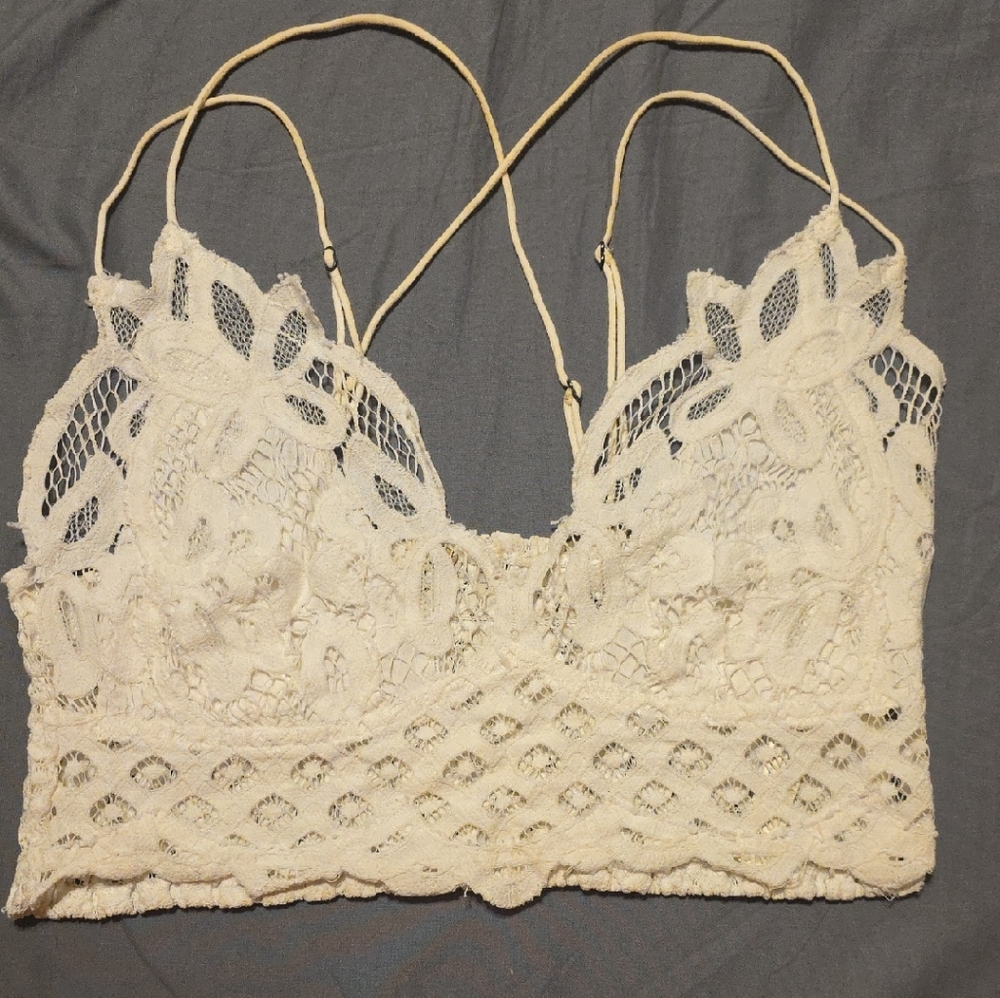 Free People Cream Lace Bralette